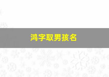 鸿字取男孩名