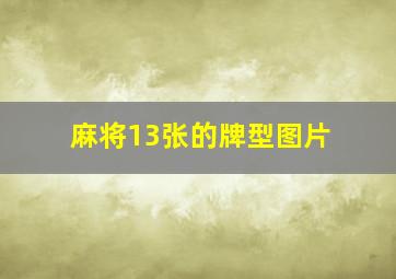 麻将13张的牌型图片