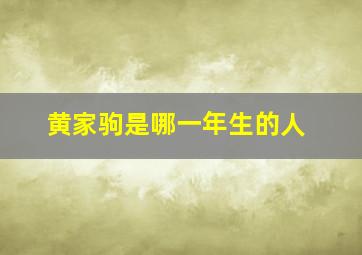 黄家驹是哪一年生的人