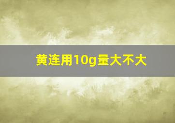 黄连用10g量大不大