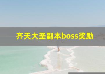 齐天大圣副本boss奖励