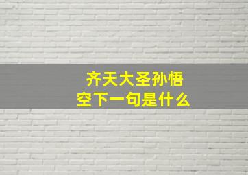 齐天大圣孙悟空下一句是什么