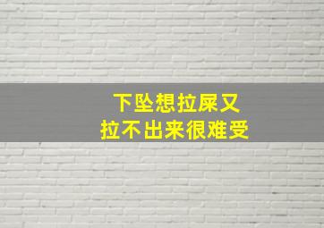 下坠想拉屎又拉不出来很难受